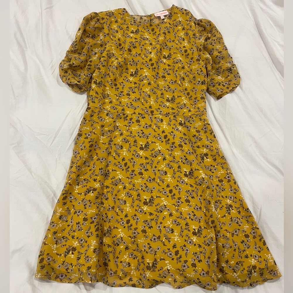 RE:NAMED Yellow Floral Mini Dress